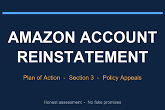 write an amazon seller account reinstatement appeal and plan of action