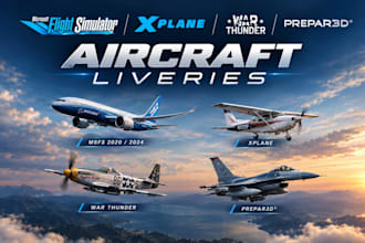 create aircraft livery for msfs 2020 2024 xplane war thunder and prepar3d