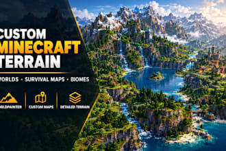 create custom minecraft terrain and worldpainter survival maps