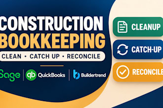 clean up catch up sage quickbooks construction bookkeeping with buildertrend