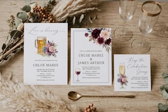 design rehearsal dinner, reception and wedding weekend invitations