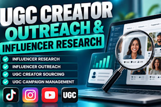 do ugc creator outreach influencer research instagram influencer tiktok youtube