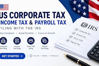 handle your US corporate tax income tax form 1120 and payroll tax filing