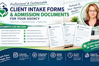 create client intake forms and admission documents for your agency
