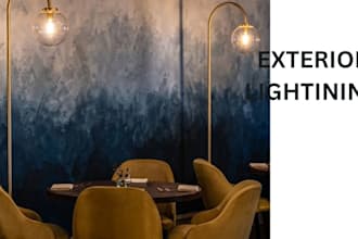 design restaurant lighting render, 3d bar interior, and hospitality mood