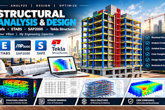 do structural analysis, structural design by sap2000 safe, etabs tekla structure