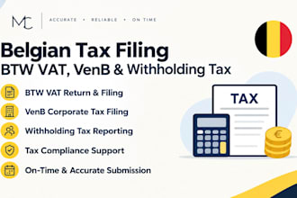 file belgian btw vat, venb corporate tax and withholding tax