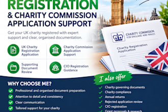 prepare your UK charity registration and charity commission application