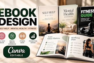 design self help ebook and mental health workbook, fitness book promotion