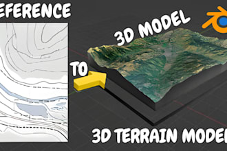 create 3d terrain maps, topographic maps, shaded relief map print stl map model