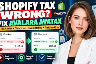 setup shopify avalara avatax US sales tax automation nexus tax codes checkout