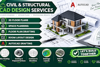create civil and structural cad drawings in autocad