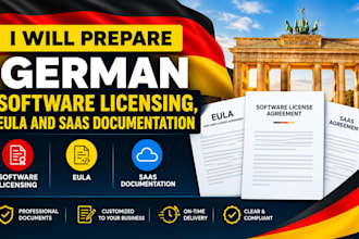 prepare german software licensing, eula and saas documentation