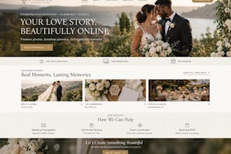 design a squarespace wedding website for photographers and planners