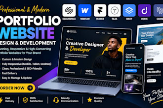 build squarespace webflow framer tilda brizy  dorik carrd portfolio website