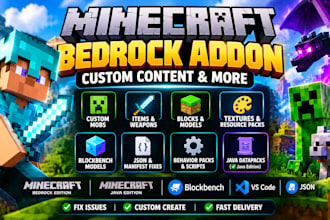 fix create custom minecraft bedrock addons mob items blockbench datapack texture