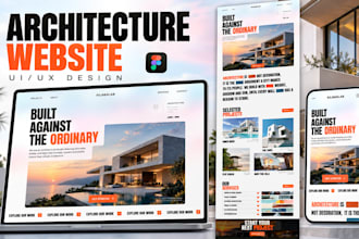 deaign a modern architecture website UI UX in figma