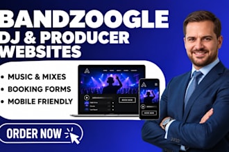 design a bandzoogle website for djs and music producers in 24hrs
