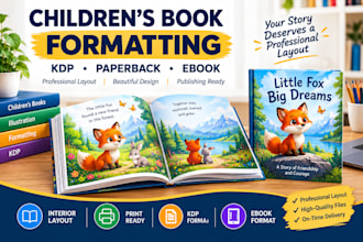 format children book for KDP paperback and ebook