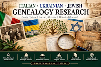research italian, ukraine, jewish family history genealogy research records