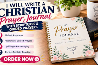 write christian prayer journal with scriptures and guided prayers