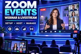 setup and manage your zoom webinar, virtual event, livestream and online meeting