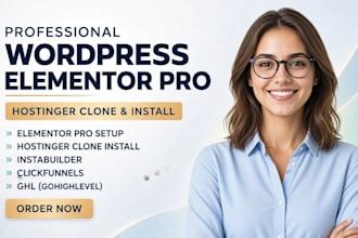 wordpress elementor pro hostinger clone install instabuilder clickfunnels ghl