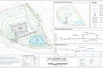 develop site grading and drainage plans using civil 3d