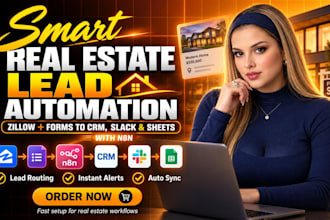 send real estate leads from zillow and forms to CRM, slack and sheets with n8n