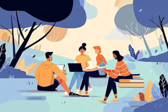 create a digital vector flat character or object illustrations
