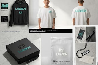 design modern streetwear clothing brand identity, apparel, and tech pack