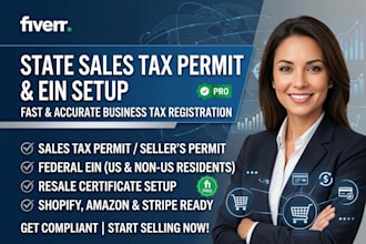 apply for state sales tax permit, ein, and business tax registration