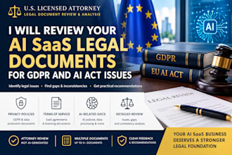 review your ai saas legal documents for gdpr and ai act issues