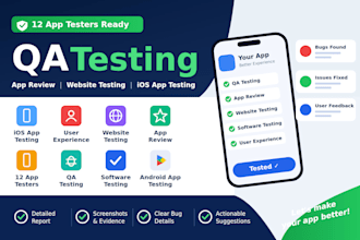 test your ios app, website and software with 12 QA testers