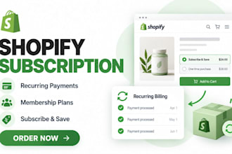 setup shopify subscription products, recurring payments and membership plans