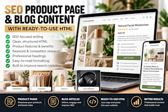 write SEO product descriptions and blog content with HTML