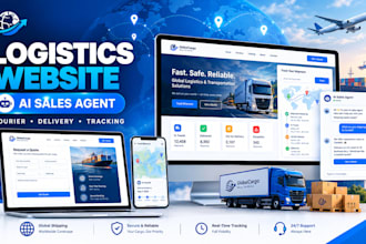build logistic transportation website, courier delivery with ai sales agent
