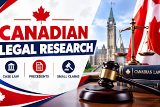 provide canadian legal research, small claims motions and case precedents