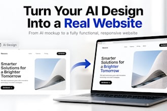 covert ai design into custom website, ai website into a real website development