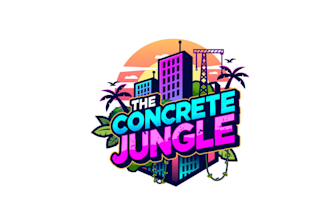 design premium modern concrete jungle logo
