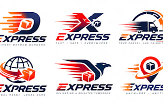 design a modern, delivery, fast service, courier, transportation express logo