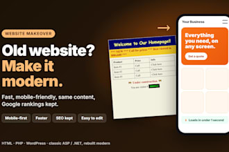 modernize your outdated website into a fast, mobile friendly site