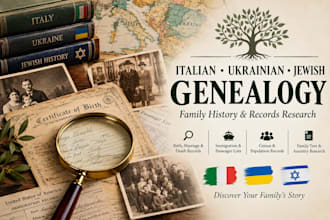 research italian, ukraine, jewish family history genealogy research record