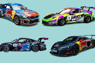 design custom racing car livery sport wrap layout itasha wrap vinyl wrap 3d car