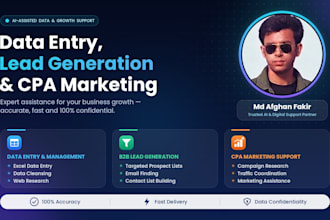 do data entry lead generation CPA marketing support and ai support