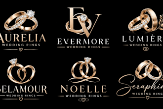 design a professional wedding, jewelry, engagement, love, wedding rings logo