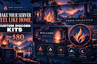 design custom discord server emotes, role icons, banner and logo