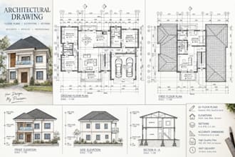 draw adu plans, garage conversion and addition permit drawings in autocad