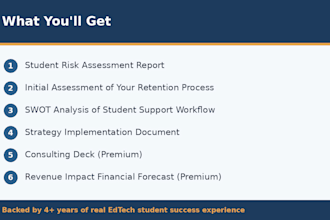 provide student success and retention consulting for edtech