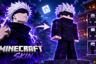 do custom minecraft skins, anime skins, pvp skins, pixel art and bedrock skins